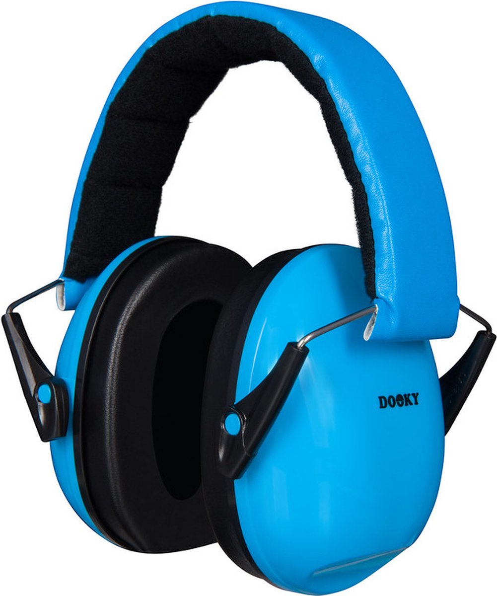 Dooky® dooky hearing protection children - adjustable headphones 5-16 years - 28db isolation - ideal for school, events, busy environments - earmuffs with storage bag - noise canceling headphones - blue